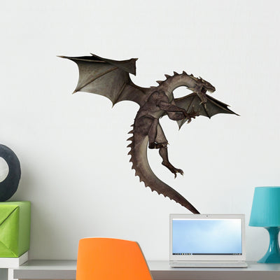 Dragon Wall Decal shown on a wall