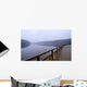 Foggy Lake and Pier Wall Mural