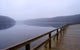 Foggy Lake and Pier Wall Mural
