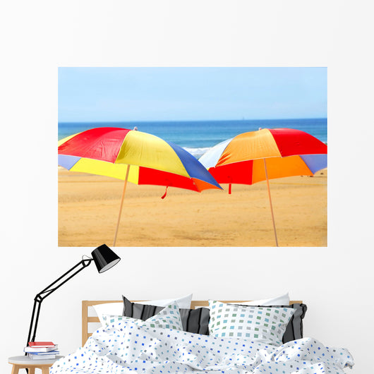 beach umbrellas Wall Mural