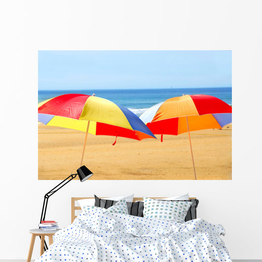 beach umbrellas Wall Mural