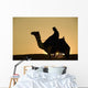 Man On Camel At Dusk Near The Pyramids Wall Mural