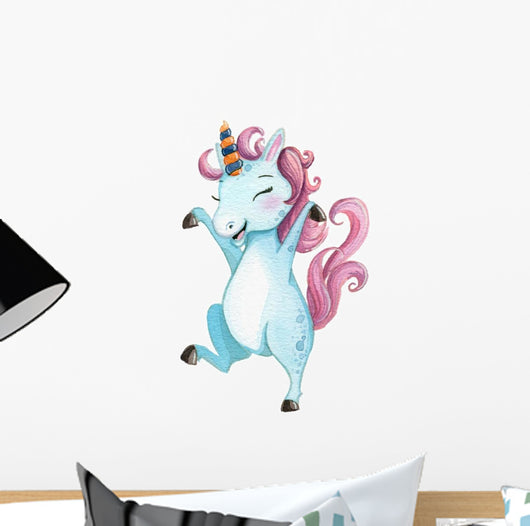 Watercolor Dancing Unicorn Wall Decal