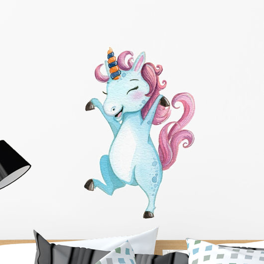 Watercolor Dancing Unicorn Wall Decal