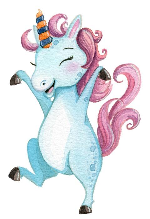 Watercolor Dancing Unicorn Wall Decal