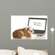 English Bulldog Puppy Working on Computer Wall Decal