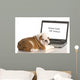 English Bulldog Puppy Working on Computer Wall Decal