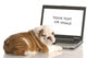 English Bulldog Puppy Working on Computer Wall Decal