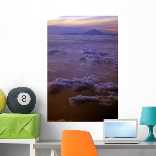 Volcano and Cloud Wall Decal