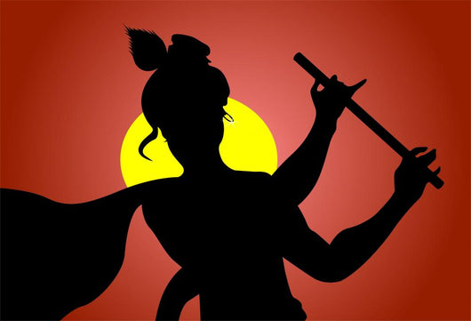 Illustration of Lord Krishnaâ€™ with His Flute Wall Mural