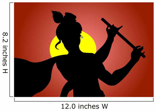 Illustration of Lord Krishnaâ€™ with His Flute Wall Mural
