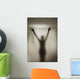 Silhouette Of A Nude Woman Behind The Glass Door Of A Shower Stall Wall Mural