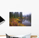 Reflection On Lake In Autumn Wall Mural