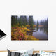 Reflection On Lake In Autumn Wall Mural