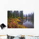 Reflection On Lake In Autumn Wall Mural