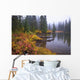 Reflection On Lake In Autumn Wall Mural