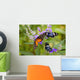 Three Colorful Butterflies On Blossoms In Spring Wall Mural