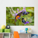Three Colorful Butterflies On Blossoms In Spring Wall Mural