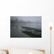 Dock With Fog Over Lake Wall Mural