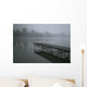 Dock With Fog Over Lake Wall Mural