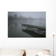 Dock With Fog Over Lake Wall Mural