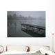 Dock With Fog Over Lake Wall Mural