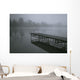 Dock With Fog Over Lake Wall Mural
