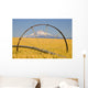Irrigation Pipe In Wheat Field With Mount Hood In Background Wall Mural