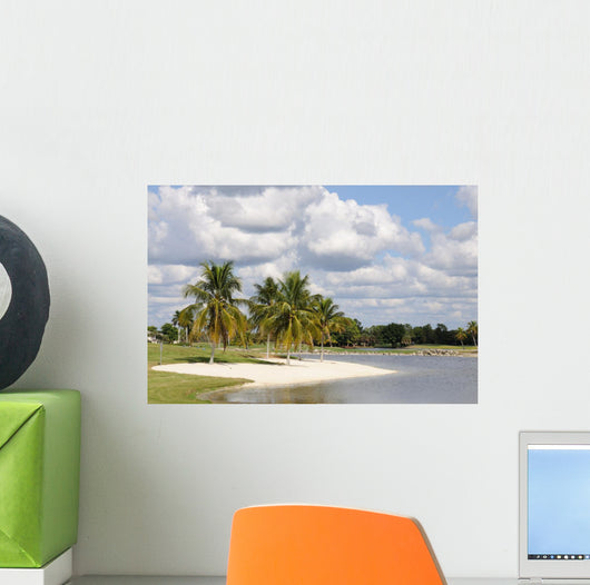 Palm Trees and Lake in Naples Wall Mural