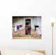 Woman In Front Of The House Wall Mural