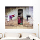 Woman In Front Of The House Wall Mural