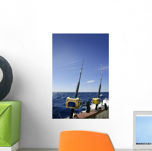 Angler boat big game fishing in saltwater Wall Mural