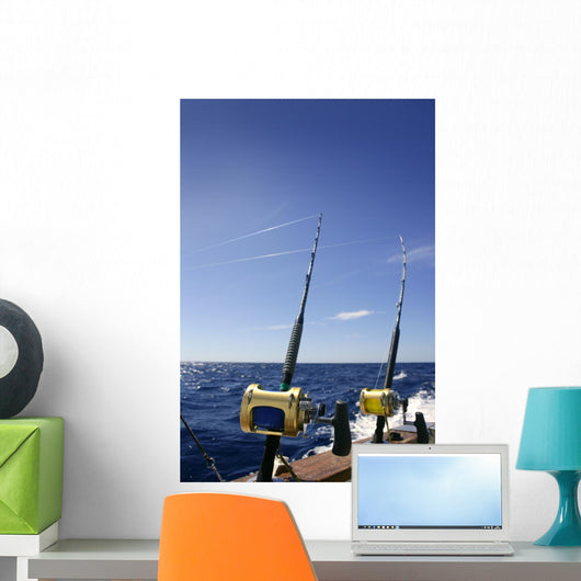 Angler boat big game fishing in saltwater Wall Mural