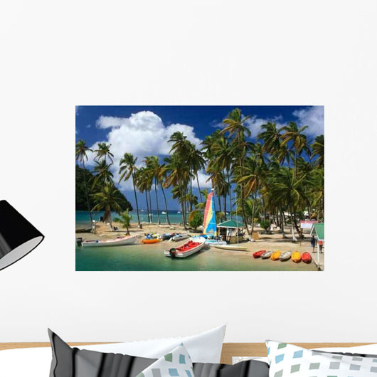 Tropical Beach Marigot Bay-st Wall Decal
