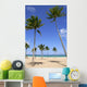 Beach in tropical Florida day with palm trees Wall Mural