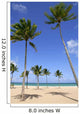 Beach in tropical Florida day with palm trees Wall Mural