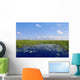 Blue sky in Florida Everglades wetlands green plants horizon Wall Mural