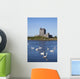Swans On Water In Front Of Dunguaire Castle Wall Mural