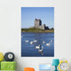 Swans On Water In Front Of Dunguaire Castle Wall Mural