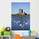 Swans On Water In Front Of Dunguaire Castle Wall Mural