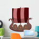Wooden Viking Sail Boat Wall Decal