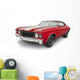 Red 1970 Muscle Car Wall Decal