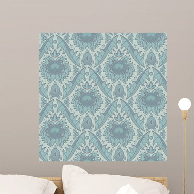 Seamless Vintage Wallpaper Pattern Wall Mural shown on a wall