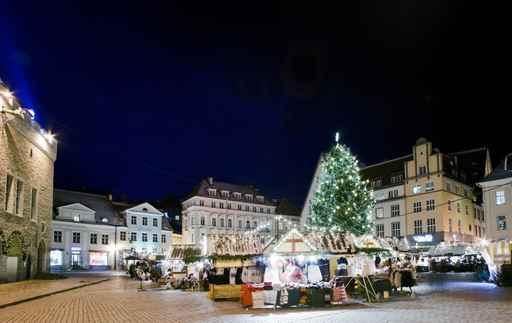 Town Square with Christmas Wall Decal