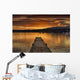 Dock On Lake Windermere At Sunset Wall Mural