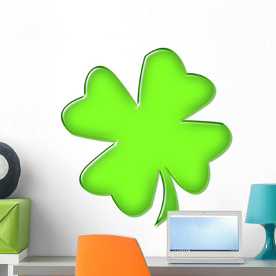 Four Leaf Clover Wall Decal shown on a wall