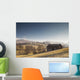 A Barn On A Hilly Landscape In The Fog Wall Mural