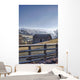 A Barn On A Hilly Landscape In The Fog Wall Mural