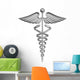 Caduceus Medical Symbol Chrome Wall Decal
