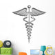 Caduceus Medical Symbol Chrome Wall Decal